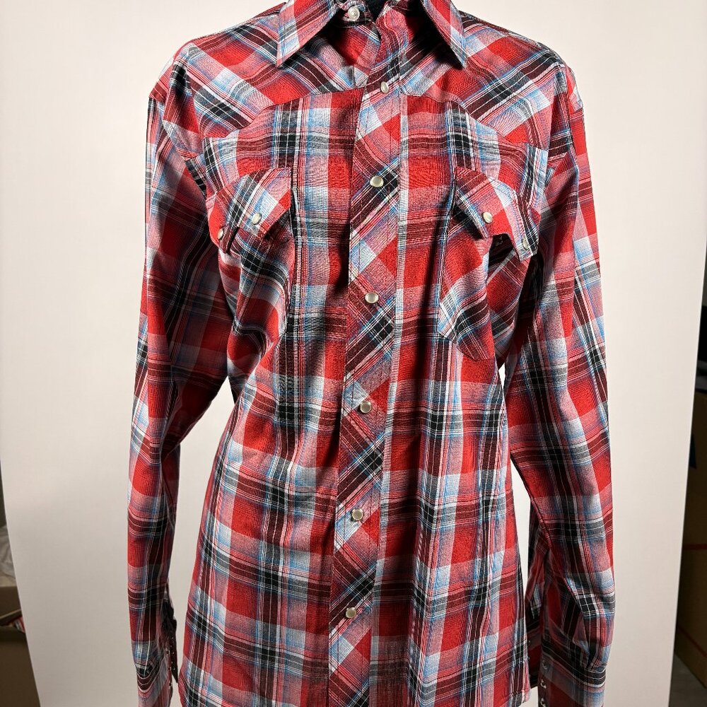 Wrangler | Vintage - Womens Button Down Shirt | L | Pearl Snap Buttons